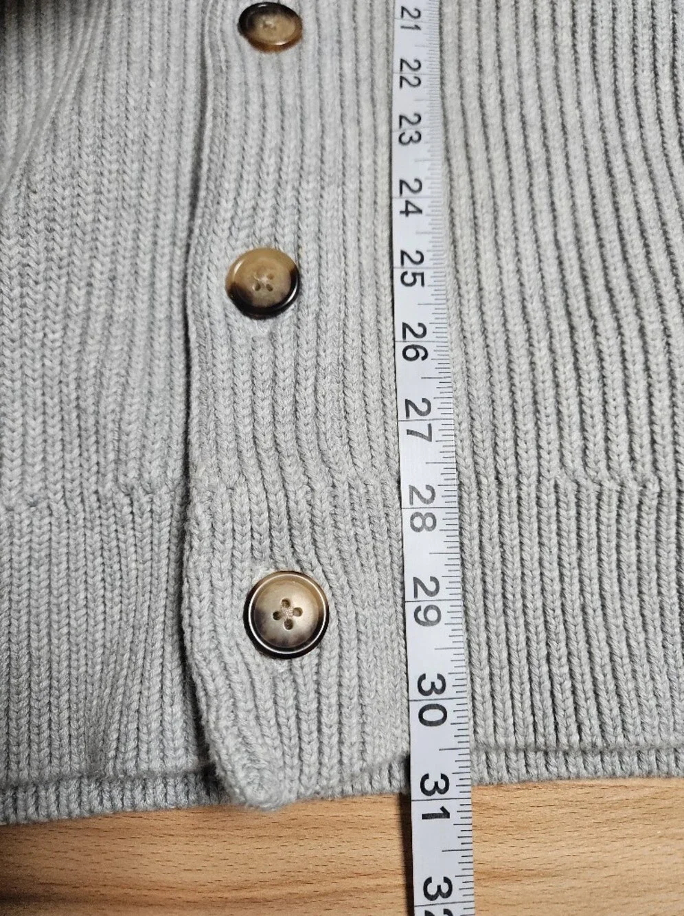 Brooks Brothers Shawl Collar Chunky Knit Cardigan Sweater Light Gray Cotton XL